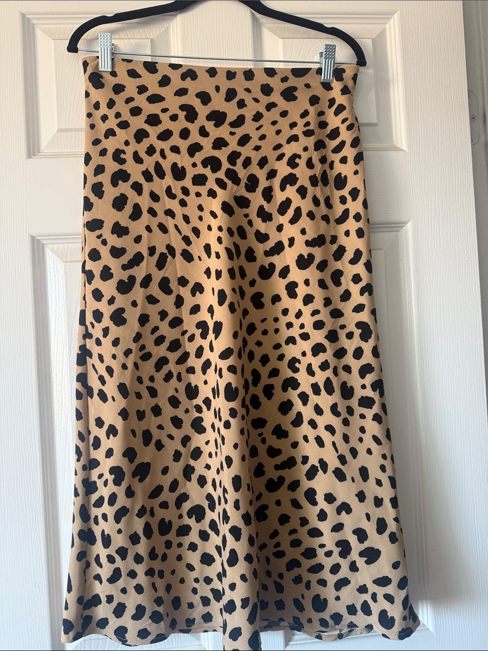Rachel Zoe Leopard Print A-Line Skirt in Tan and Black